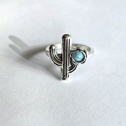 UNIQUE TURQUOISE CACTUS NEW SIZE 6 RING