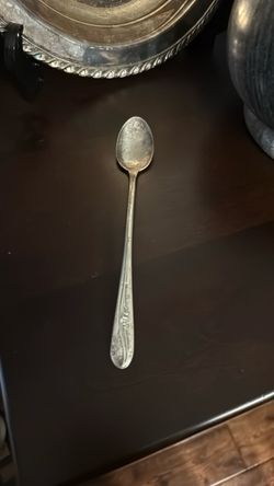 H. &T.  MFG Co Meadow Flower silver-plated iced tea spoon