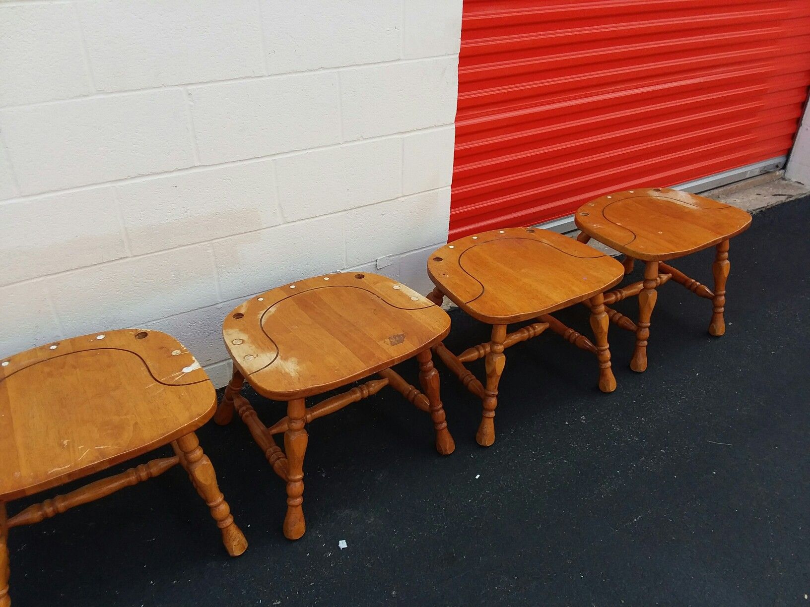 4 Wooden Stools