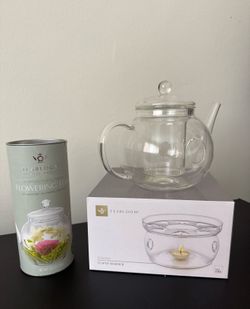 Tea Bloom Flowering Tea + Box with 12 Variety Teas