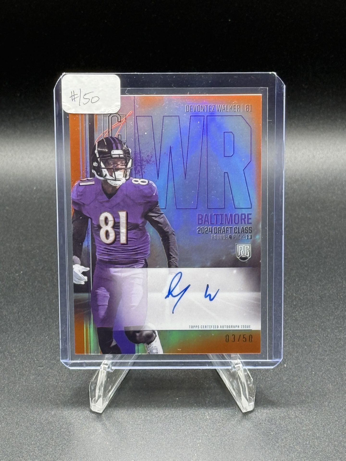 2024 Topps Signature Class Orange Chrome #RCV-DW Devontez Walker RC Auto #/50