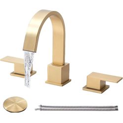 Brushed Gold Bathroom Faucet With Pop Up 