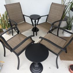 4 chairs and 2 side tables 