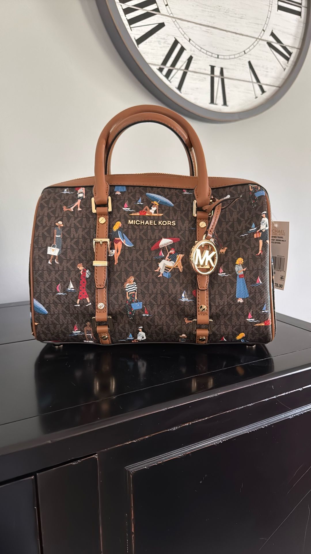 Retired Michael Kors Bedford travel Duffel Satchel New With Tags