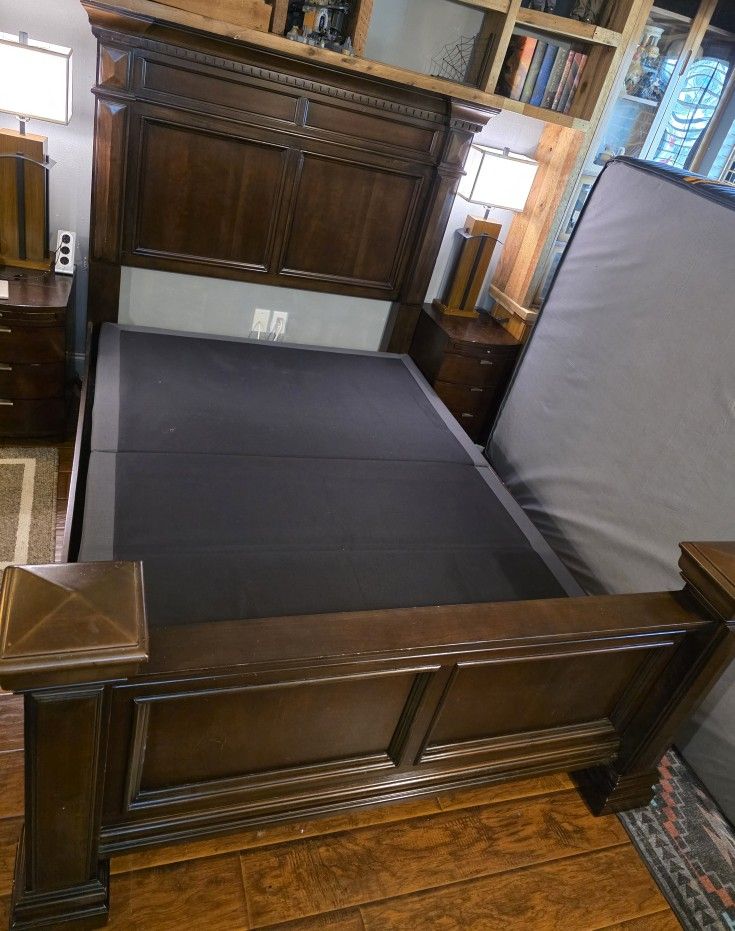 Solid Wood Queen Size bed frame, and head board read description for details