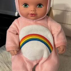 1990 RARE Vintage  Lauer Toys Water Babies Cheer Bear Care Bear Doll