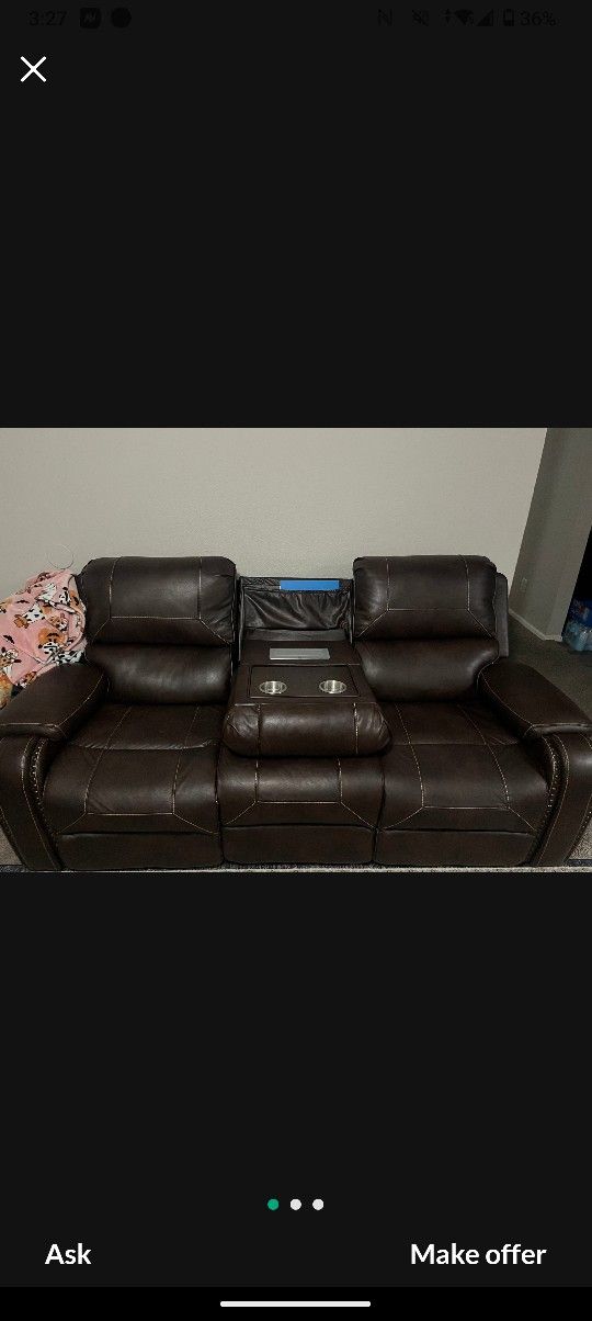 Leather 3 Seater