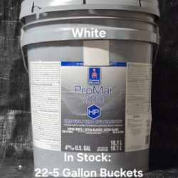 16-5 Gallon Buckets Sherwin-Williams Promar 200 HP ( Extra White)