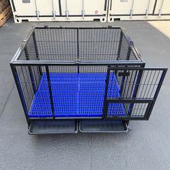 BRAND NEW $180 Large Heavy-Duty Dog Crate 41”x31”x34” Single-Door Folding Cage Kennel w/ Plastic Tray 