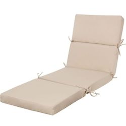 New 74 inch Outdoor Chaise Lounge Cushion, 74x22.5x3 inch Water Resistant Foldable Pool Lounge Chair Cushion