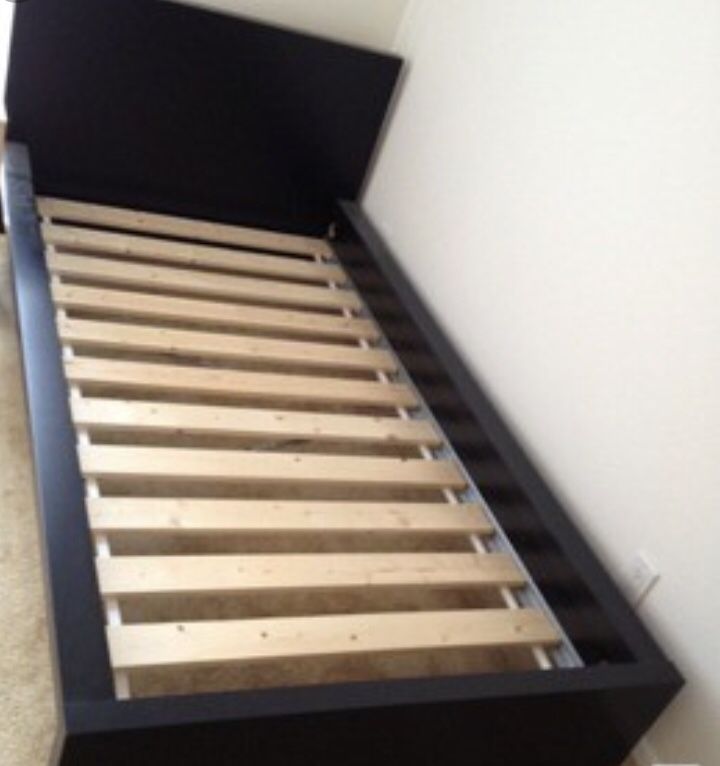 Black IKEA Malm twin size bed frame