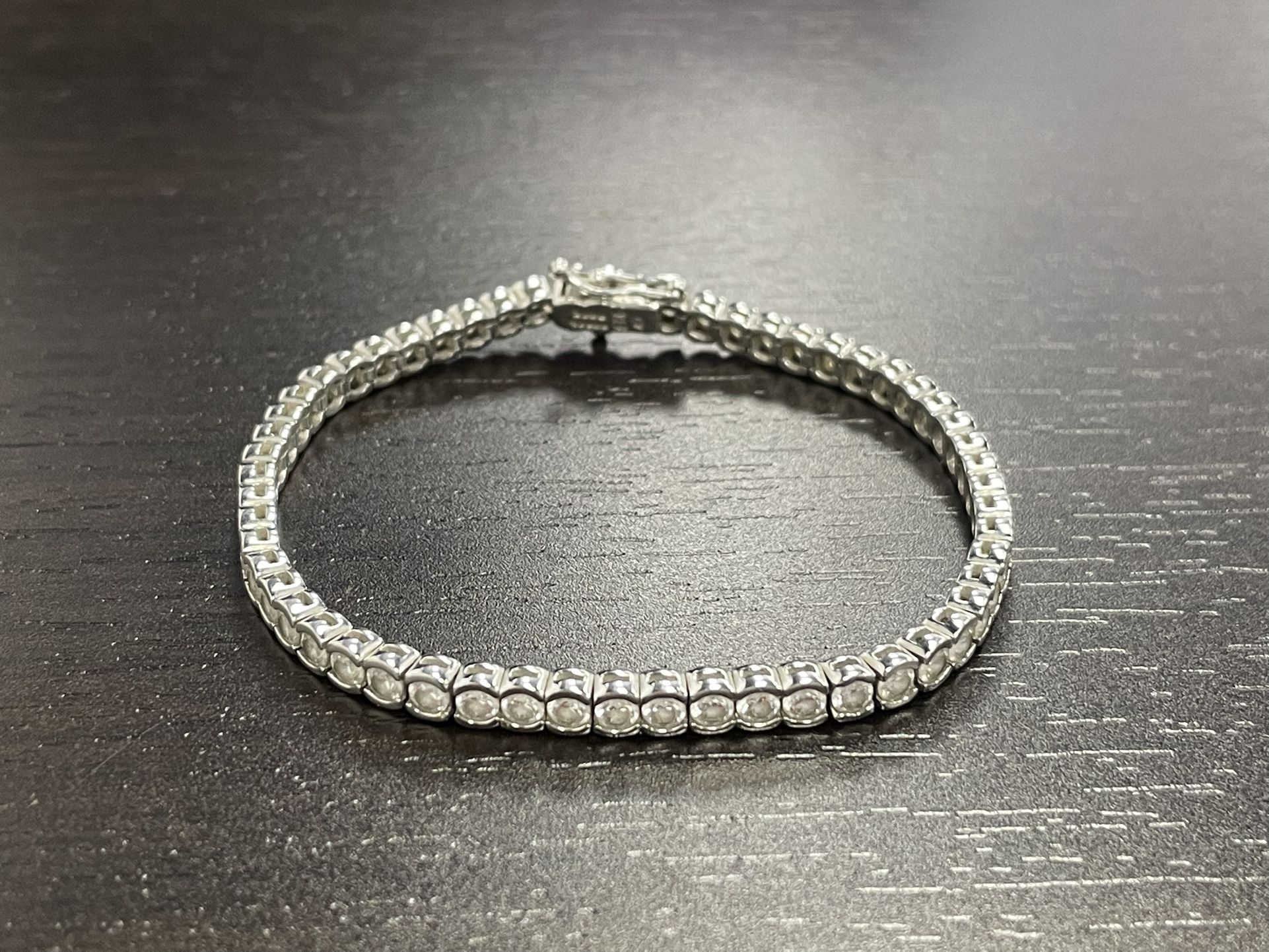 925 Silver Tennis Bracelet With CZ’s Length 7” Weight 12.9 Grams