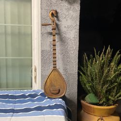 3 Feet Tall, Vintage Carved Wood Horse Head Guitar Wall Decor.