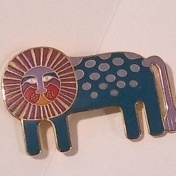 Signed Vintage Laurel Burch "Leonardo" The Lion Brooch