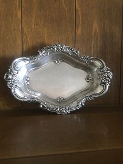 Vintage Wallace Sterling Silver Ornate Floral Serving Tray
