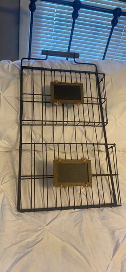 Two tier black wire wall, organizing rack