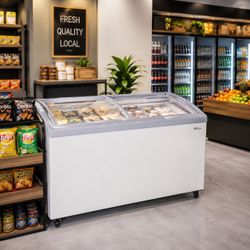 Curved Glass Door Freezer