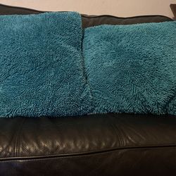 2 Turquoise Throw Pillows 18”x18”