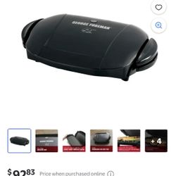 George Foreman 5-Serving Removable Plate Electric Indoor Grill and Panini Press, Black, GRP0004B