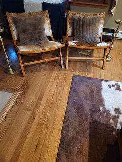 Goat's hide accent chairs