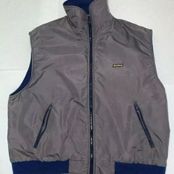 Vintage 80s OshKosh B'gosh Mens Sz XL Gray Blue Winter Nylon Jacket Vest