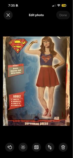 Superman Dress Women’s Halloween Costume Size Small (4-6) New with tags, 4 Pc Set Red/blue superwoman