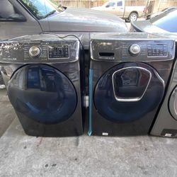 SET WASHER AND DRYER SAMSUNG DARCK STEEL 🆓️ FREE DELIVERY 🆓️ STACKABLE-SIDE BY SIDE 