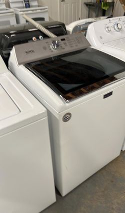 Maytag Top Load Washer – Glass Lid, HE, White