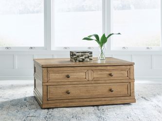 Sharlance Light Brown Lift-Top Coffee Table