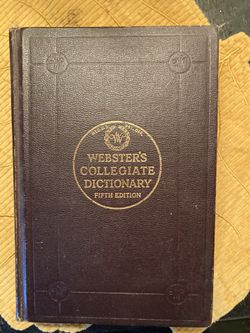 1939 Websters Collegiate Dictionary  5th Edition