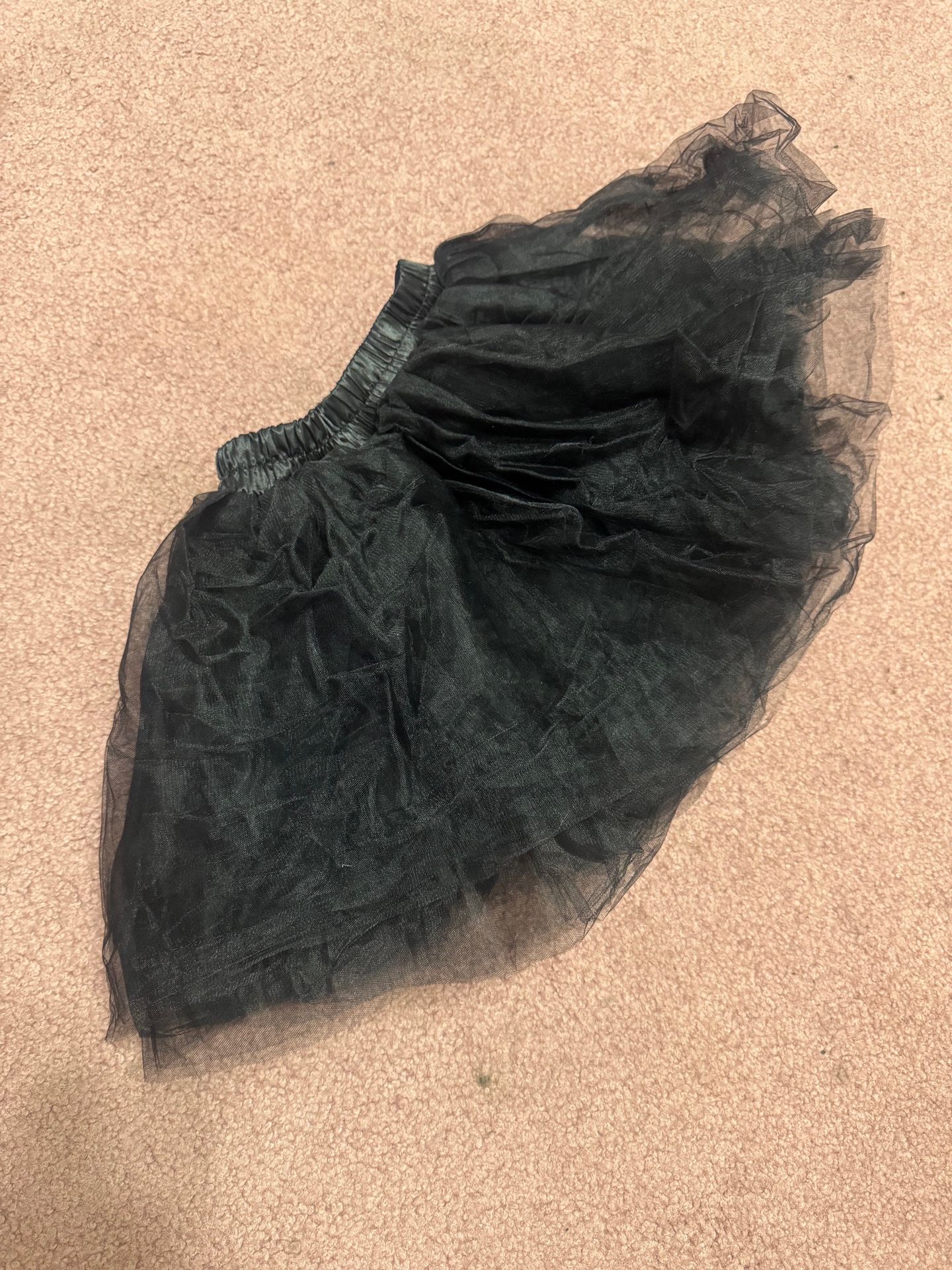 New kids black tutu tulle skirt ballet costume dress gothic Wednesday stretchy