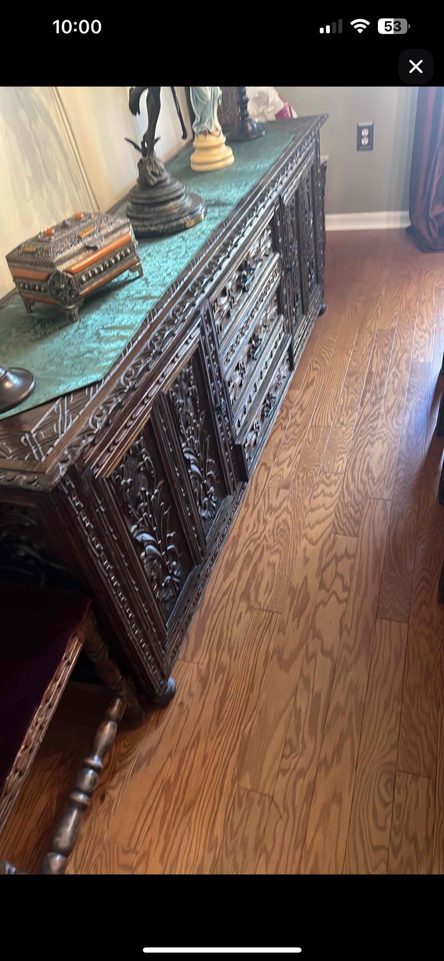 Edwardian European Dining Set. Table, 8 Chairs And Sideboard