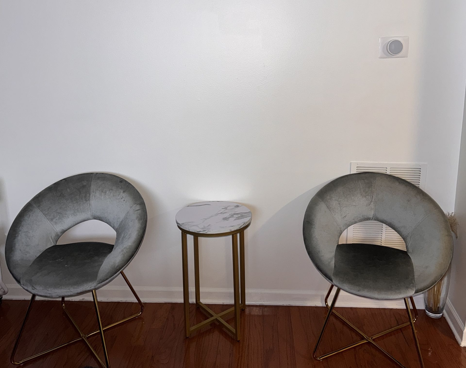 Elegant Gray Chairs w/ Gold Legs – Must Go! 