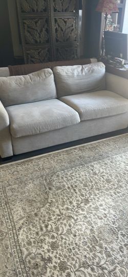Light Gray Fabric Two-Seat Sofa bed