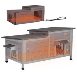 Aivituvin-AIR93-IN-HP Heated Insulated Cat House with Heated Pad | Removable Soft Liner