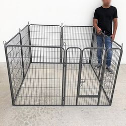 $115 (New in box) Heavy duty 40” tall x 32” wide x 8-panel pet playpen dog crate kennel exercise cage fence play pen