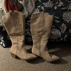 Size 11 Thigh High Cowboy Boots With Two Inch Heel