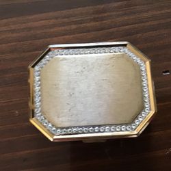 Gold Avon Compact With Rhinestones, Circa 1960