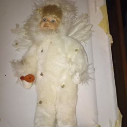 Porcelain Christmas Angel Doll