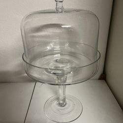 Glass Cake Pedestal With Cover