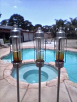 Stainless steel tiki torches