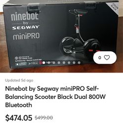 nine Bot By Segway MiniPRO Self Balancing Scooter BLACK Duel  800W Bluetooth