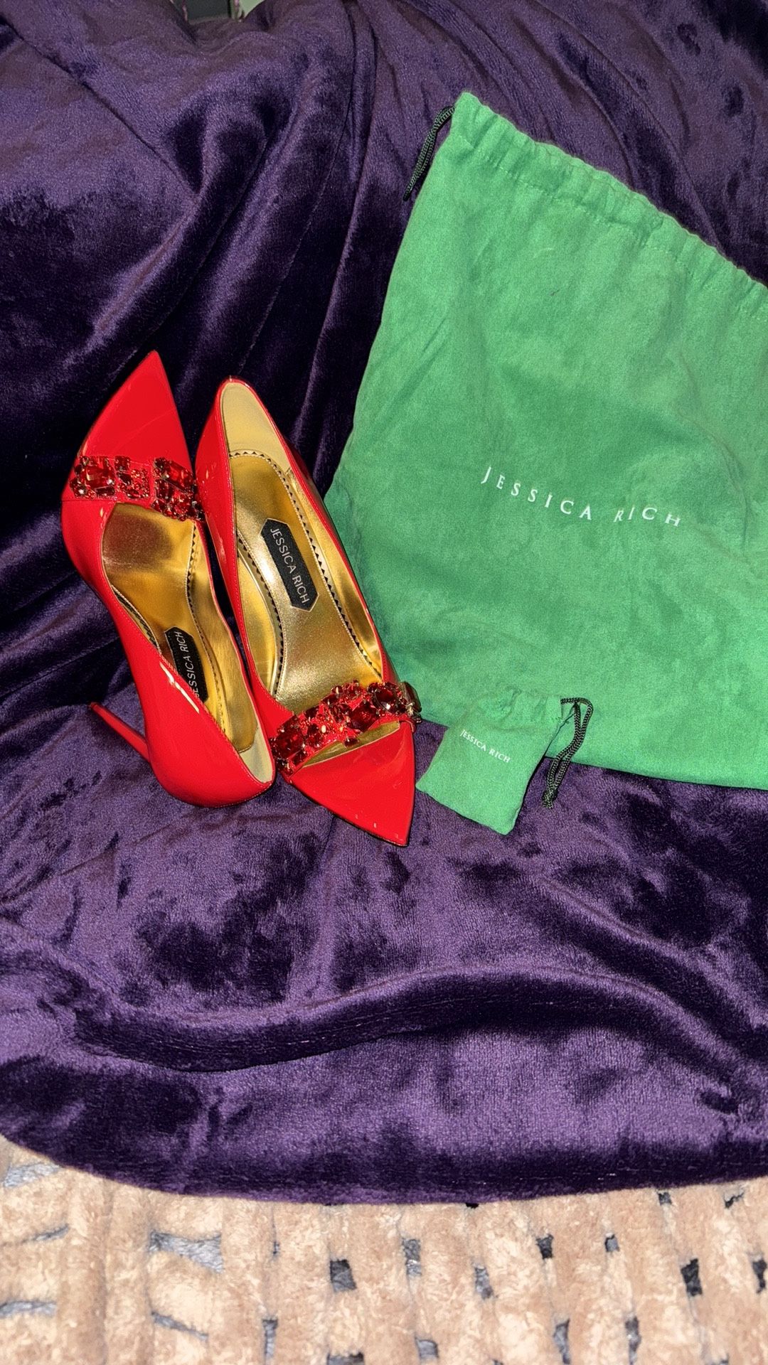 Jessica Rich Red Open Toe Pump