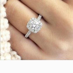 18 K Gold Plated 2 Carat Moissanite Ring Side Stones Moissanite Too