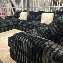 Brand New Comfy Super Plush Custom Corduroy Sectional Set 