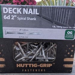 Huttig-Grip Deck Nails – 6d & 16d Spiral Shank – Outdoor Galvanized