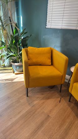 Mustard Yellow Fabric Accent Chair