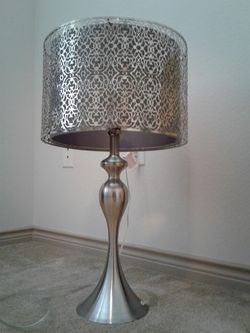 Beautiful New Lamp with Unique Metal Shade $75.