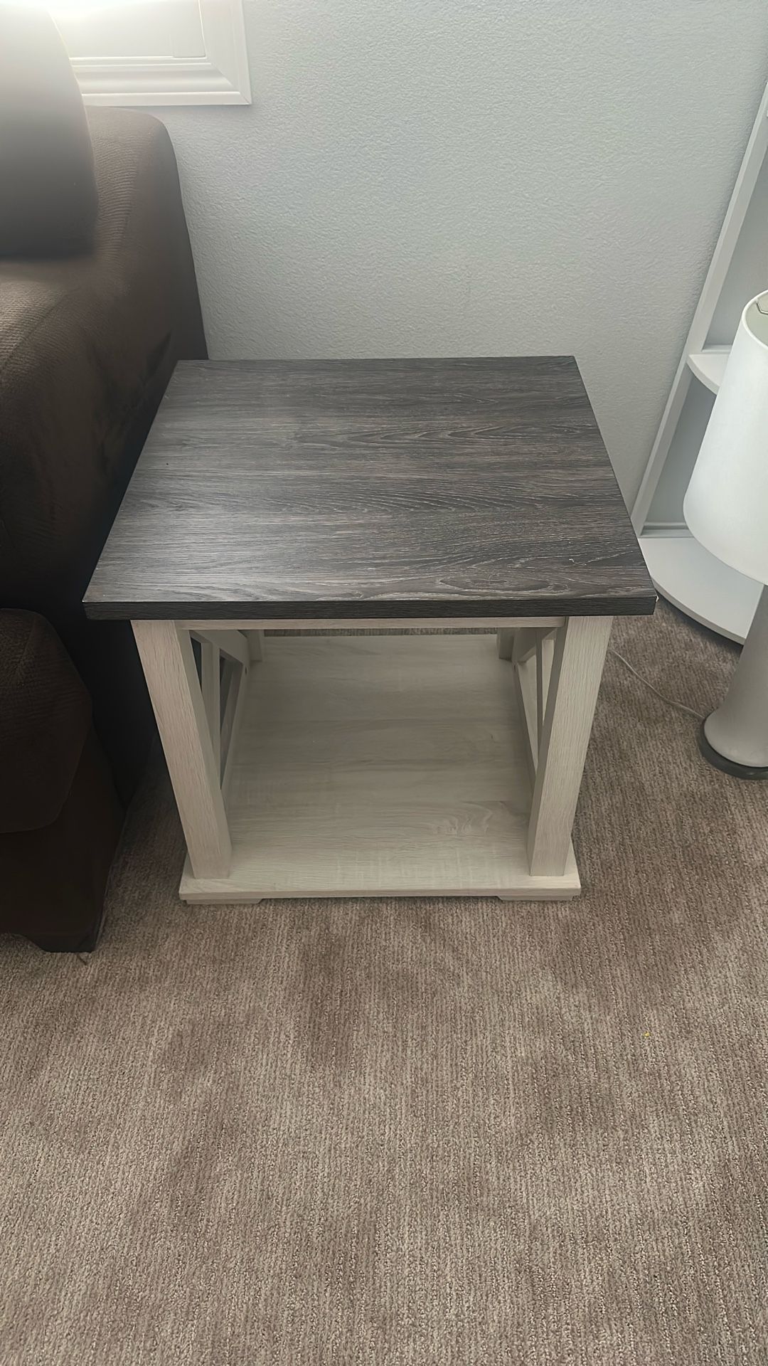 2 End Tables, Gray And White