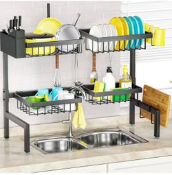 Over the sink dish drying rack